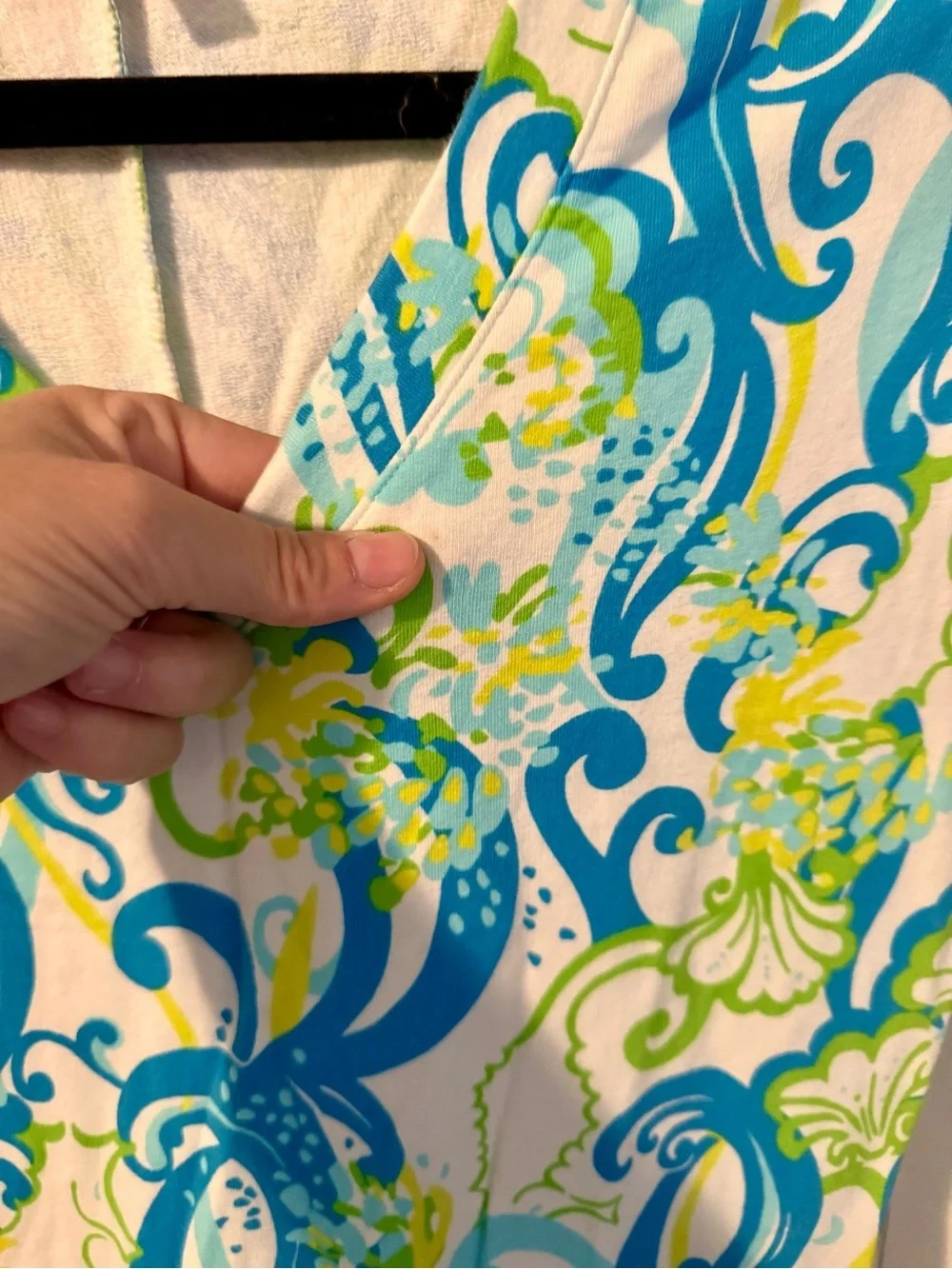 Lilly Pulitzer Hayley Resort Dress White Crystal Coast Blue Green Print, XS